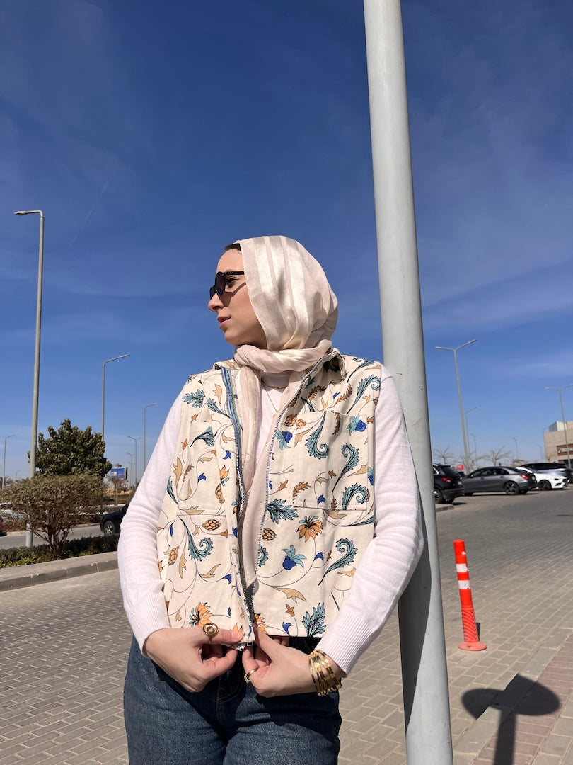 Image of Gabardine Patterned Vest